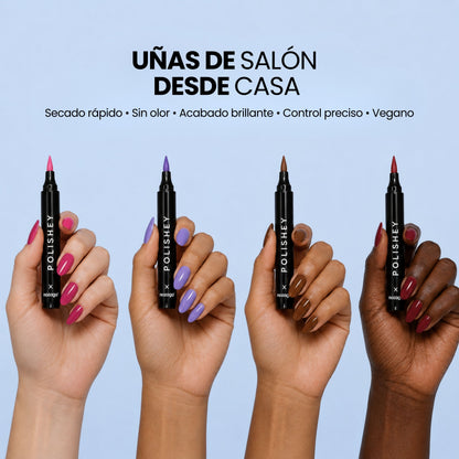 5 esmaltes en rotulador sin lámpara UV | Polishey™